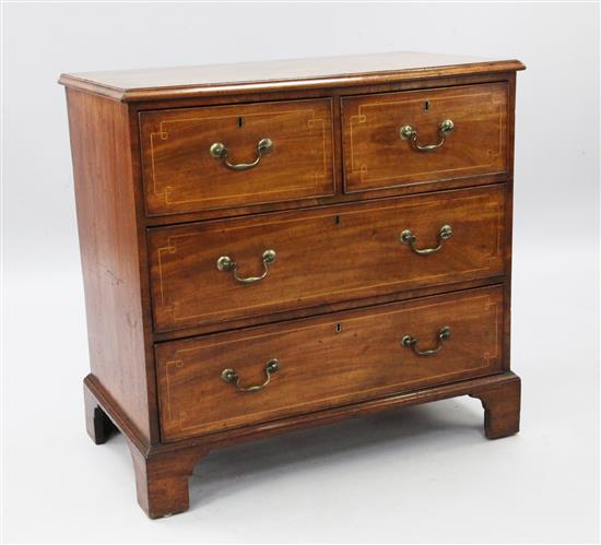 A George III style mahogany chest, W.2ft 10in.